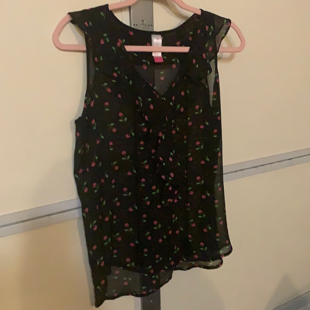 Black sheer sleeveless blouse